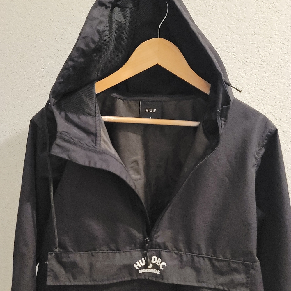 Huf Black Hooded Anorak Jacket View 6
